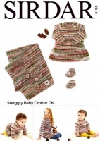 Knitting Pattern - Sirdar 5150 - Snuggly Baby Crofter DK - Dress, Bootees & Blanket